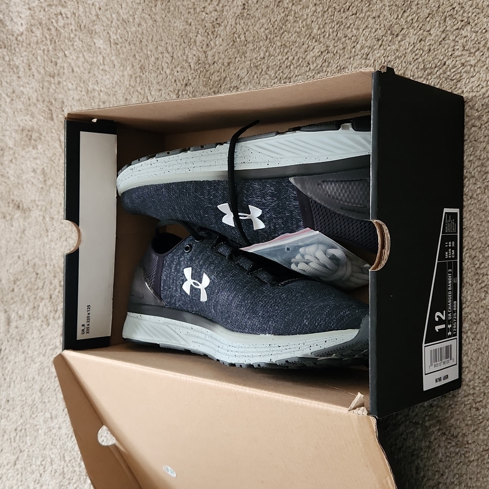 Under Armour Charged Bandit 3 Men Size 12 Gray Athletic Shoes Sneakers Lace Up